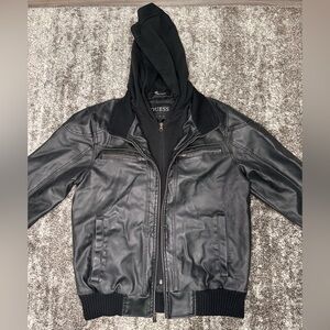 SMALL GUESS Men's Black Bomber Jacket